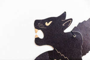 Black Cat Die Cut Halloween Decor Vintage Jointed Mid-Century Wall Decor - Eagle's Eye Finds