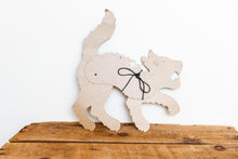 Load image into Gallery viewer, Black Cat Die Cut Halloween Decor Vintage Jointed Mid-Century Wall Decor - Eagle&#39;s Eye Finds
