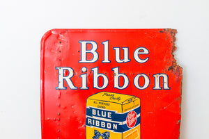 Blue Ribbon Coffee Sign Vintage Mid-Century Advertising Wall Decor - Eagle's Eye Finds