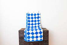 Load image into Gallery viewer, Block on Point Hand Stitched Quilt Vintage Blue Patchwork Farmhouse Decor - Eagle&#39;s Eye Finds
