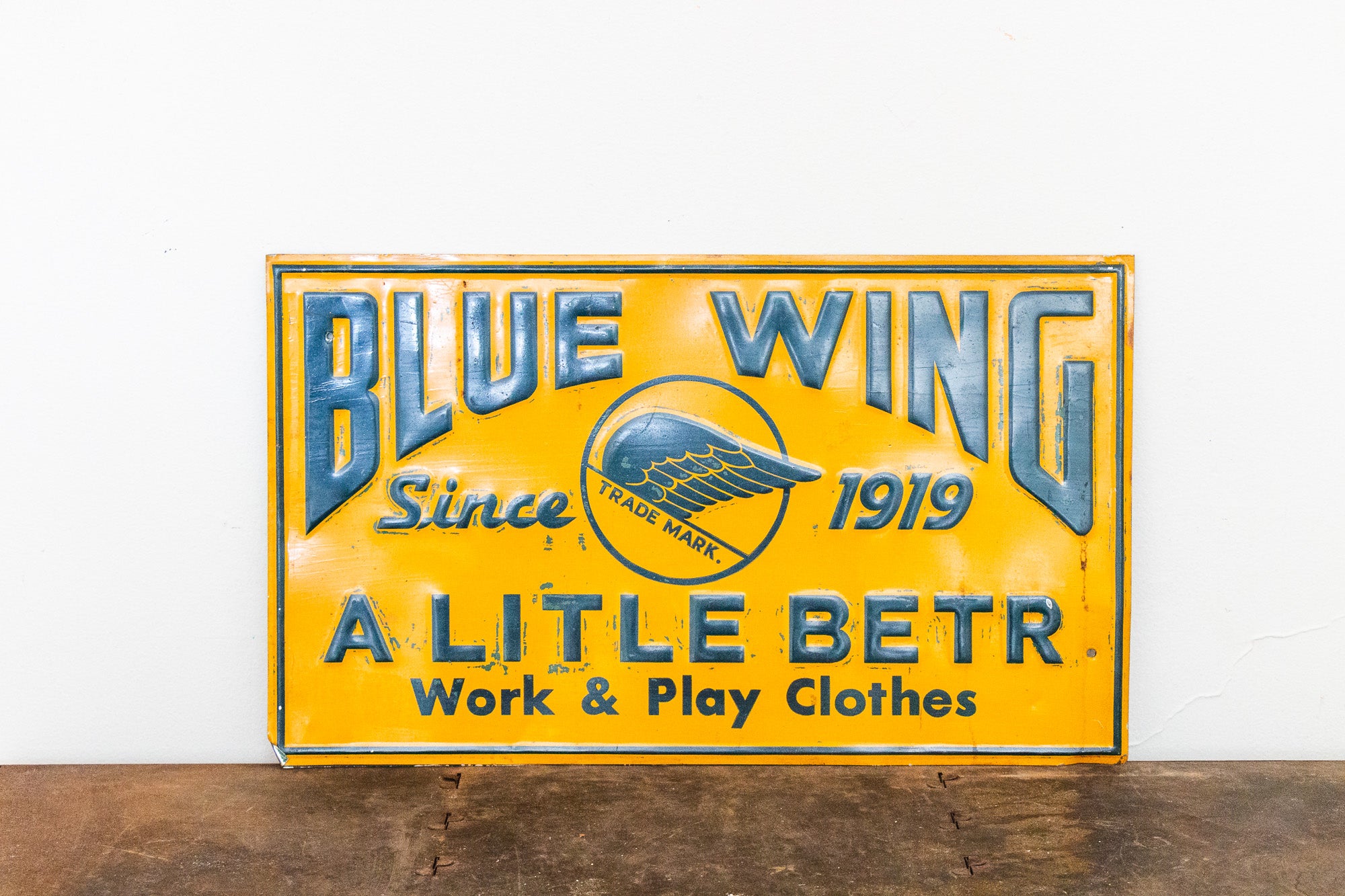 Blue Wing Clothing Sign Vintage Tin Advertising Signage Wall Decor ...