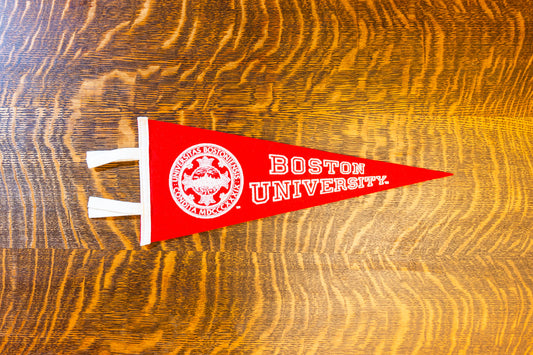 Boston University Red Felt Pennant Vintage College Wall Decor