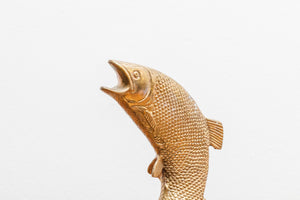 Brass Fish Statue Vintage Mid-Century Shelf Decor