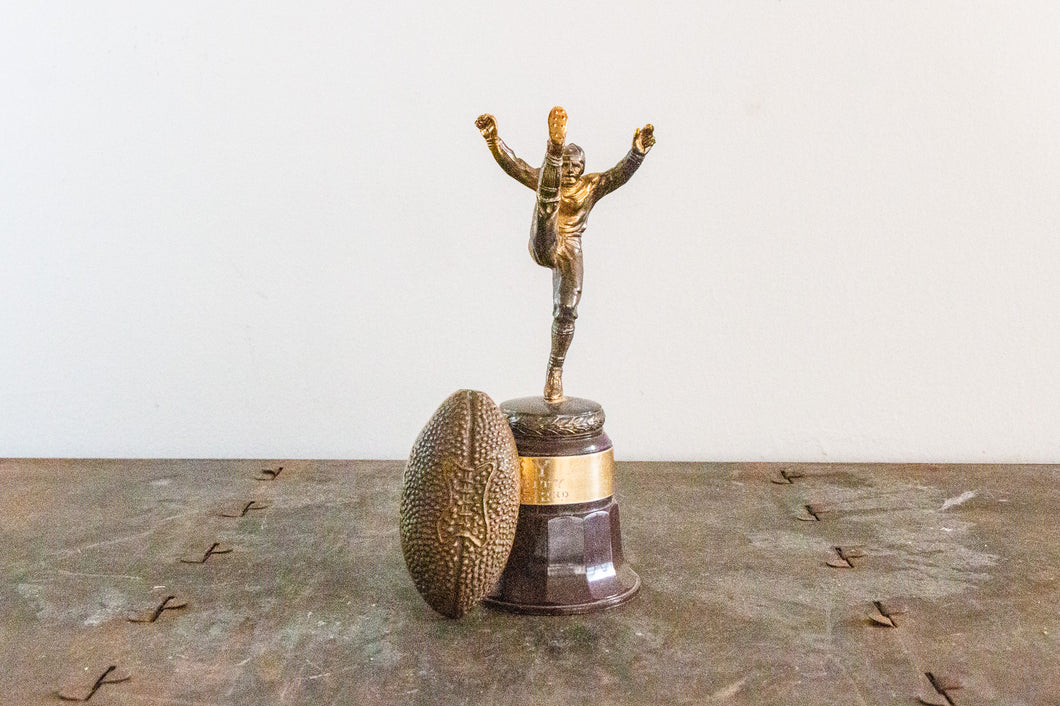 Vintage Brass Football Paperweight