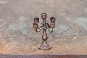 Mini Bronze Candelabra Vintage 5 Arm Candle Holders - Eagle's Eye Finds