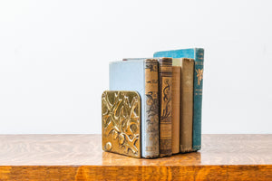 Brass Oak Leaf Bookends Vintage Shelf Decor