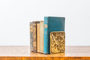 Brass Oak Leaf Bookends Vintage Shelf Decor