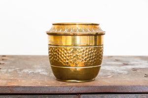 Hammered Brass Planter Vintage Flower Vase or Succulent Pot - Eagle's Eye Finds