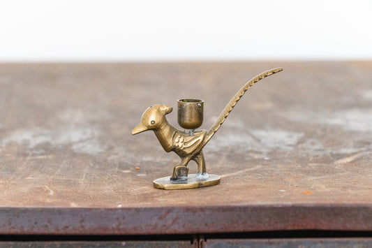Brass Roadrunner Candleholder Vintage Bird Mid-Century Decor - Eagle's Eye Finds
