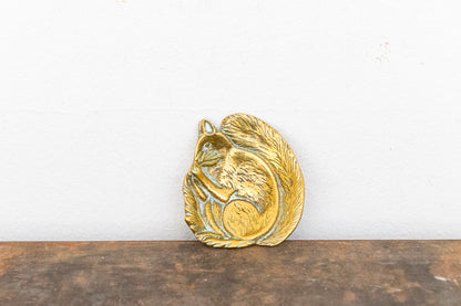 Brass Squirrel Dish Vintage Mid-Century Wildlife Trinket Dish or Jewelry Holder - Eagle's Eye Finds