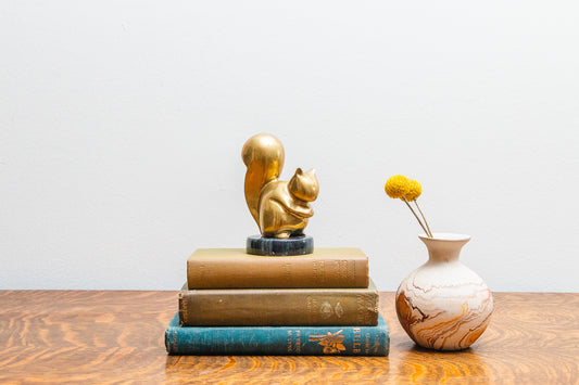 Brass Squirrel Vintage Mid-Century Modern Wildlife Decor
