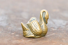 Load image into Gallery viewer, Brass Swan Toothpick Holder Vintage Waterfowl Bird Mid-Century Decor - Eagle&#39;s Eye Finds
