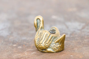 Brass Swan Toothpick Holder Vintage Waterfowl Bird Mid-Century Decor - Eagle's Eye Finds