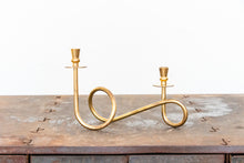 Load image into Gallery viewer, Scrolling Brass Candlestick Holders Vintage Brass Candle Holders - Eagle&#39;s Eye Finds
