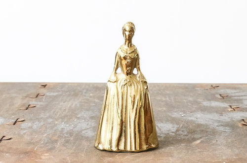 Brass VMC Victorian Lady Figural Bell Vintage Mid-Century Decor Virginia Metal Crafters - Eagle's Eye Finds