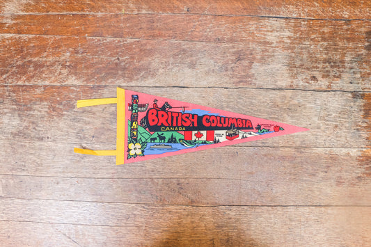 British Columbia Felt Pennant Vintage BC Canada Retro Wall Decor