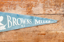 Load image into Gallery viewer, Browns Mills New Jersey Felt Pennant Vintage Nautical Wall Decor
