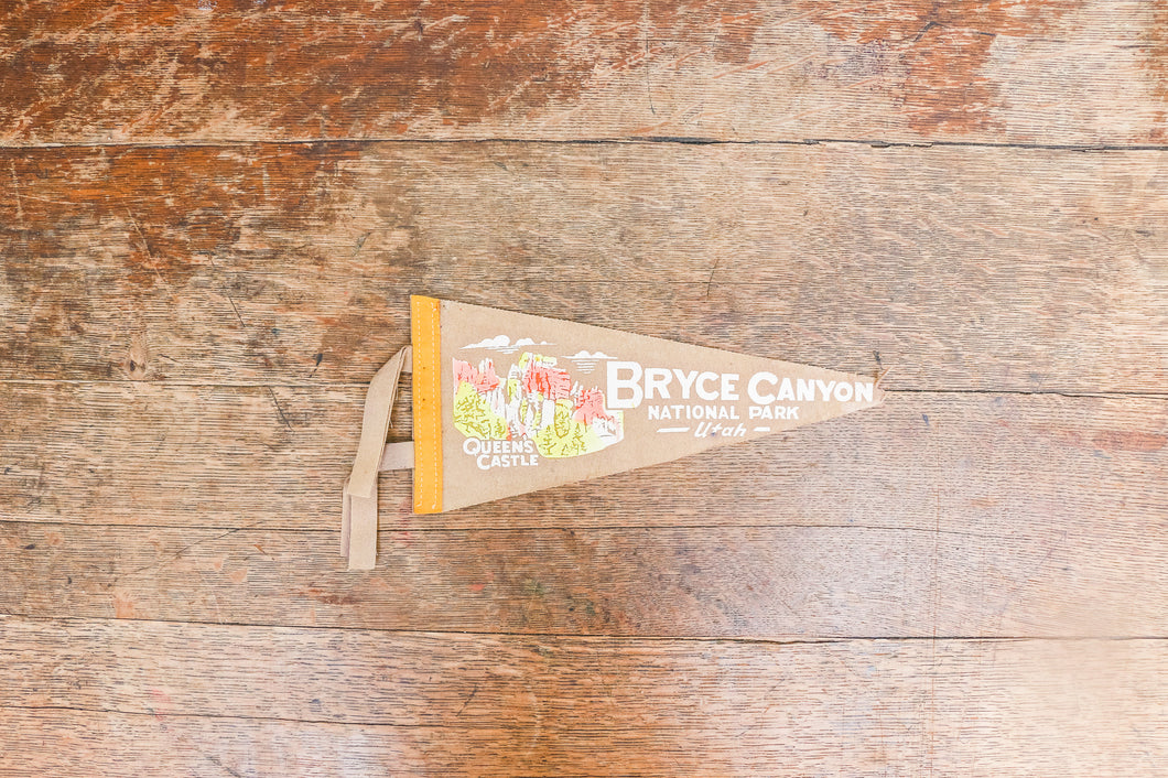 Bryce Canyon National Park Felt Pennant Vintage Tan Utah Wall Decor