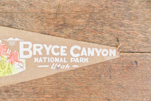 Load image into Gallery viewer, Bryce Canyon National Park Felt Pennant Vintage Tan Utah Wall Decor
