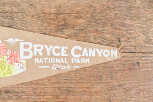 Bryce Canyon National Park Felt Pennant Vintage Tan Utah Wall Decor