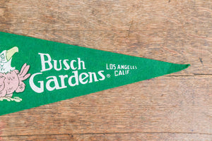 Busch Gardens LA Green Felt Pennant Vintage California Wall Hanging Decor