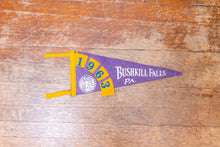 Load image into Gallery viewer, 1963 Bushkill Falls Pennsylvania Felt Pennant Vintage Purple PA Wall Decor - Eagle&#39;s Eye Finds
