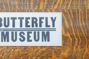 Butterfly Museum Arrow Sign Vintage Cardstock Gallery Wall Decor
