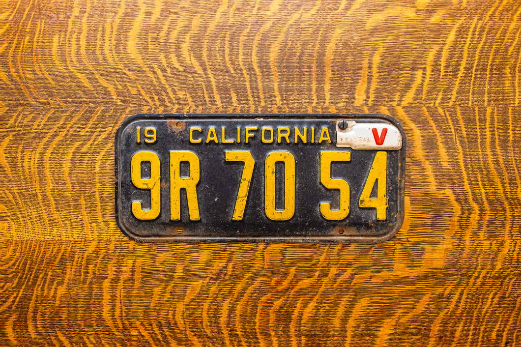 1941 California License Plate Vintage with WWII V Victory Tab