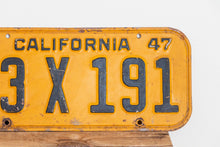 Load image into Gallery viewer, California 1947 License Plate Pair Vintage YOM DMV Clear Car Decor 13-X-191 - Eagle&#39;s Eye Finds
