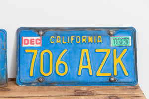 California 1978 License Plate Pair Vintage Wall Hanging Decor - Eagle's Eye Finds