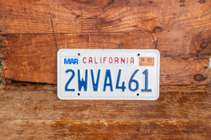 1988 1992 California License Plate Vintage Wall Decor 2WVA461