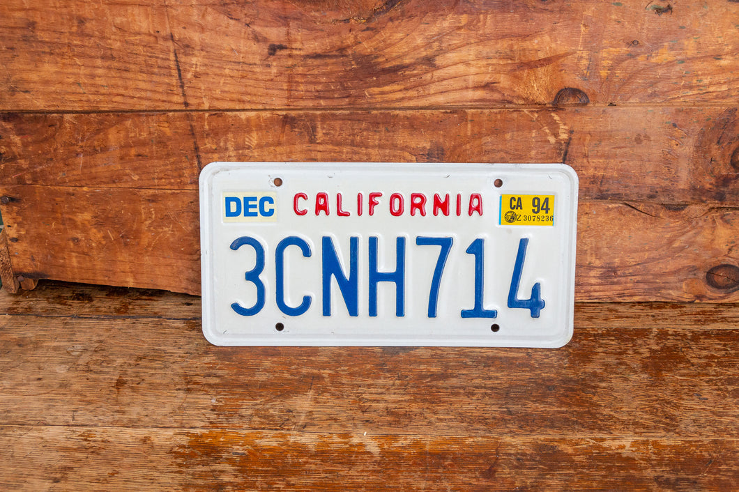 1988 1993 California License Plate Vintage Wall Decor 3CNH714