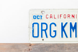 1988 California Vanity License Plate ORG KMST Organic Chemist Vintage Wall Decor