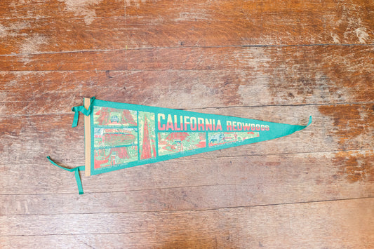 California Redwoods Pennant Vintage Green CA Wall Decor