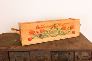California Roses Garlic Box Vintage Kitchen Advertising Decor