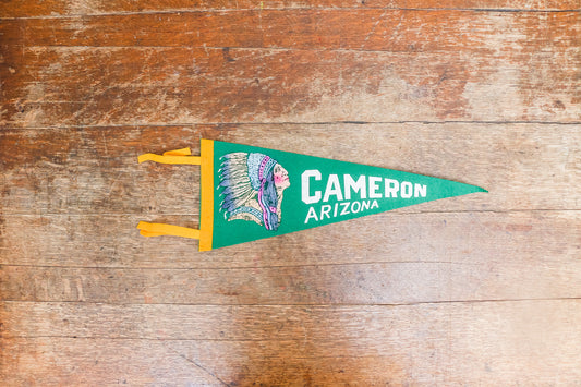 Cameron Arizona Green Felt Pennant Vintage Phoenix Wall Decor