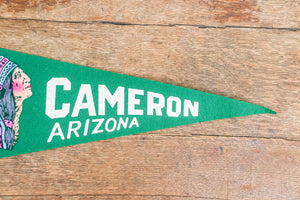 Cameron Arizona Green Felt Pennant Vintage Phoenix Wall Decor