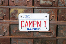 Load image into Gallery viewer, CAMPN 1 Illinois 1990s Moped Vanity License Plate Vintage Camping Wall Decor - Eagle&#39;s Eye Finds
