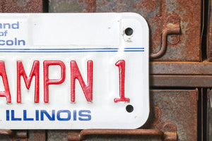 CAMPN 1 Illinois 1990s Moped Vanity License Plate Vintage Camping Wall Decor - Eagle's Eye Finds