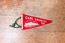Load image into Gallery viewer, Cape Charles Virginia Red Felt Pennant Vintage VA Wall Decor - Eagle&#39;s Eye Finds
