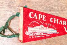 Load image into Gallery viewer, Cape Charles Virginia Red Felt Pennant Vintage VA Wall Decor - Eagle&#39;s Eye Finds
