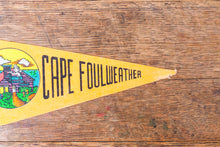Load image into Gallery viewer, Cape Foulweather Oregon Coast Felt Pennant Vintage Mini OR Yellow - Eagle&#39;s Eye Finds
