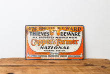 Load image into Gallery viewer, Early Capper&#39;s Farmer Tin Sign Vintage Farmhouse Decor - Eagle&#39;s Eye Finds
