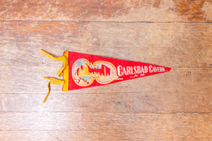 Carlsbad Caverns National Park New Mexico Vintage Red Felt Pennant Wall Decor - Eagle's Eye Finds