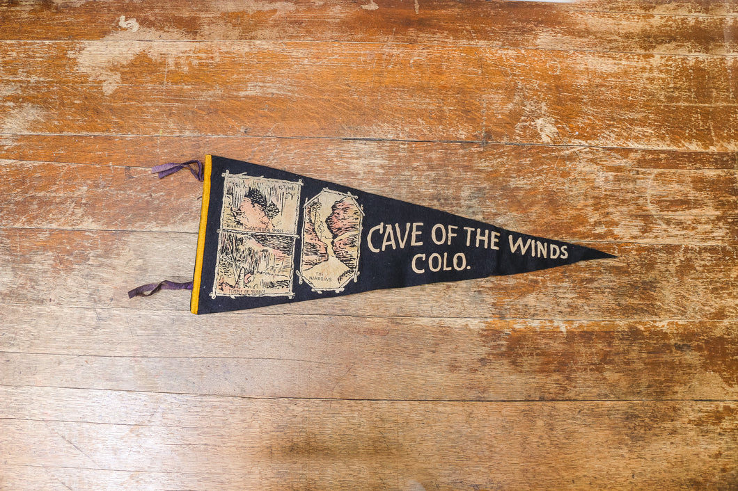 Cave of the Winds Colorado Felt Pennant Vintage Wall Decor