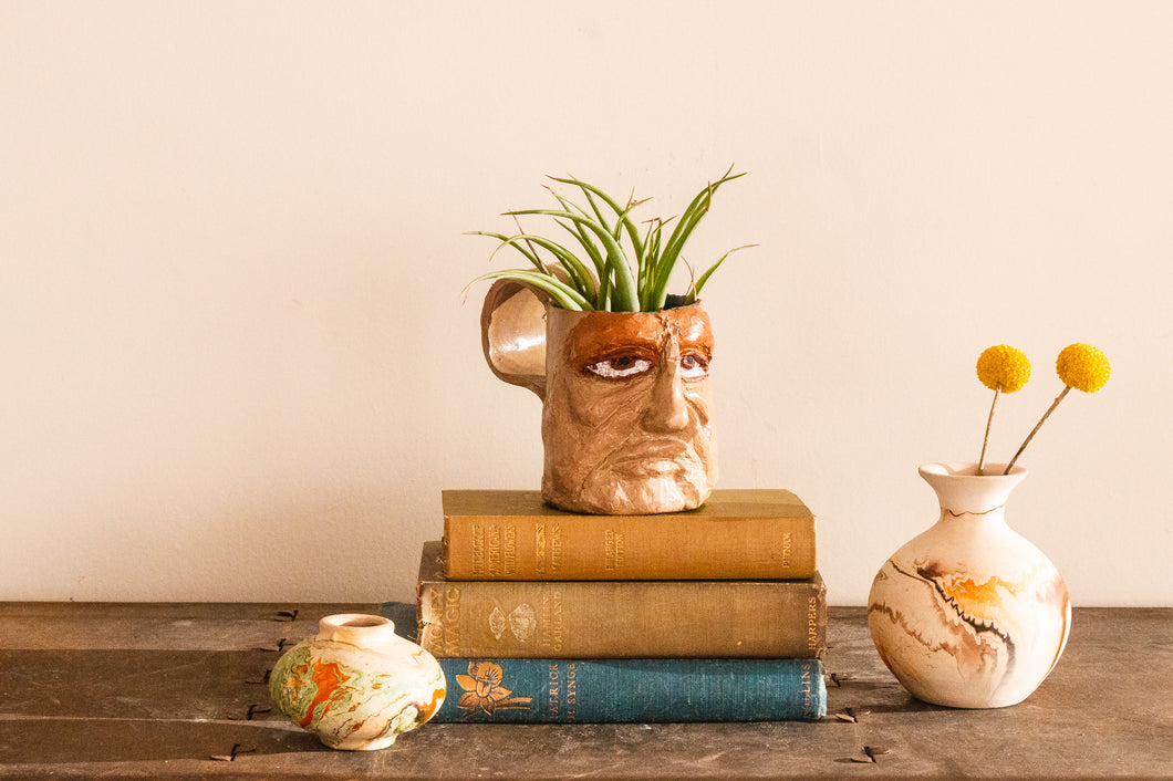 Ceramic Face Mug Vintage Weird Oddity Shelf Decor