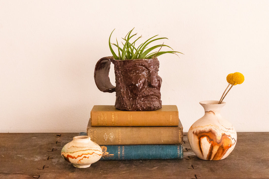 Ceramic Face Mug Vintage Kitschy Oddity Shelf Decor