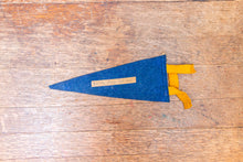 Load image into Gallery viewer, Cheboygan Michigan Felt Pennant Vintage Blue Wall Decor - Eagle&#39;s Eye Finds
