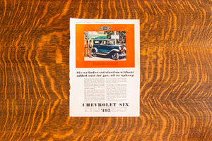 1930 Chevrolet Six Car Ad Vintage Chevy Automobile Ephemera