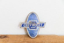 Load image into Gallery viewer, Chevy Radiator Badge Vintage Porcelain Enamel Chevrolet - Eagle&#39;s Eye Finds
